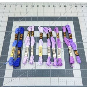 DMC Thread Mouliné #25 Embroidery Cotton 6 Strand 8.7yd Lot 9 Various Lavenders